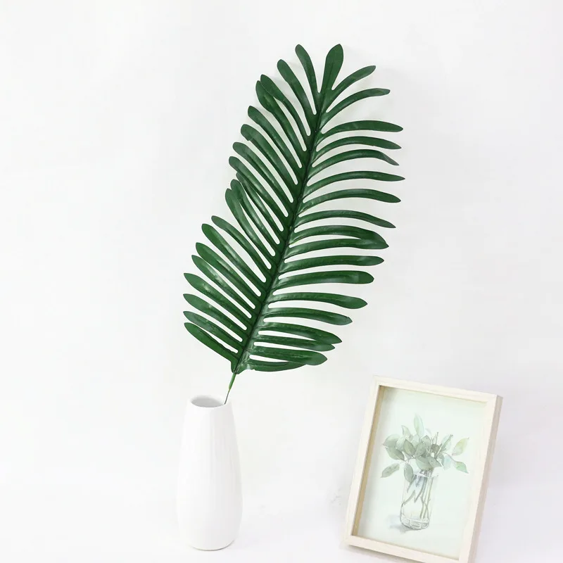 JAROWN Simulation Plants Palm Green Leaf Plastic Leaves Coconut Leaves Flower Arrangement Accessories Wedding Shooting Props (2)