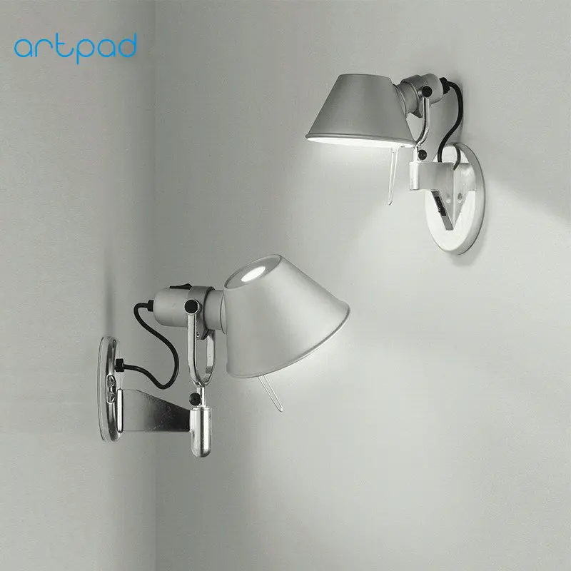 

Nordic Aluminium Rotatable Lampshade E27 Base Bedside Living Room Read Room Corridor Wall Light Decoration Indoor Lighting