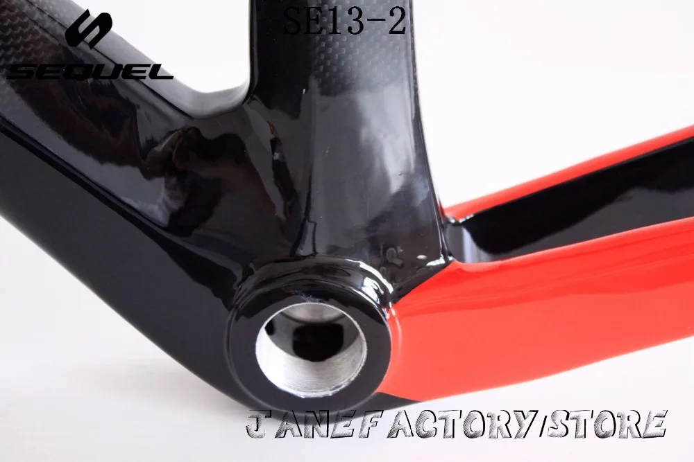 Top 2017 SEQUEL brand carbon road bike T1000 carbon fiber road frameset 1k /3k/ud BSA/BB30 carbon frame bike  red glossy SE13-2 12