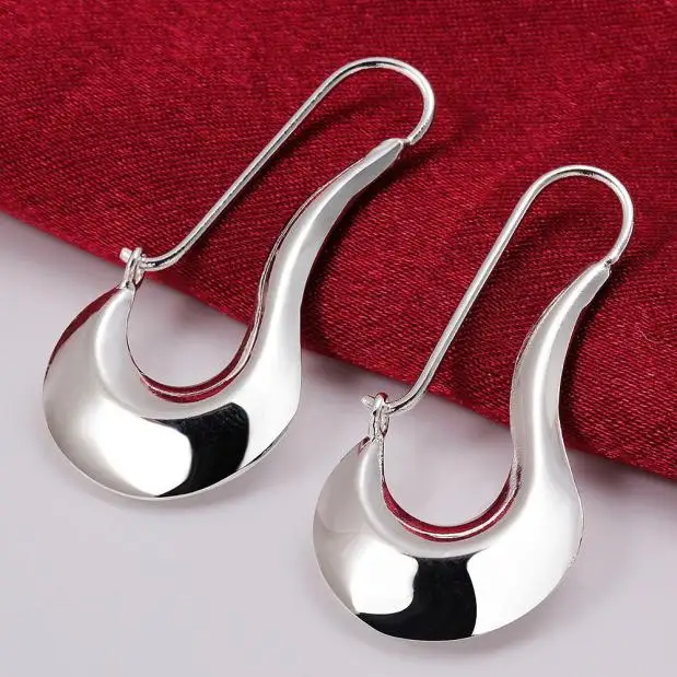 1 пара,, модные гладкие серебряные серьги, уникальный дизайн, в форме обуви, кольца, очаровательные серьги, Женские Ювелирные аксессуары
