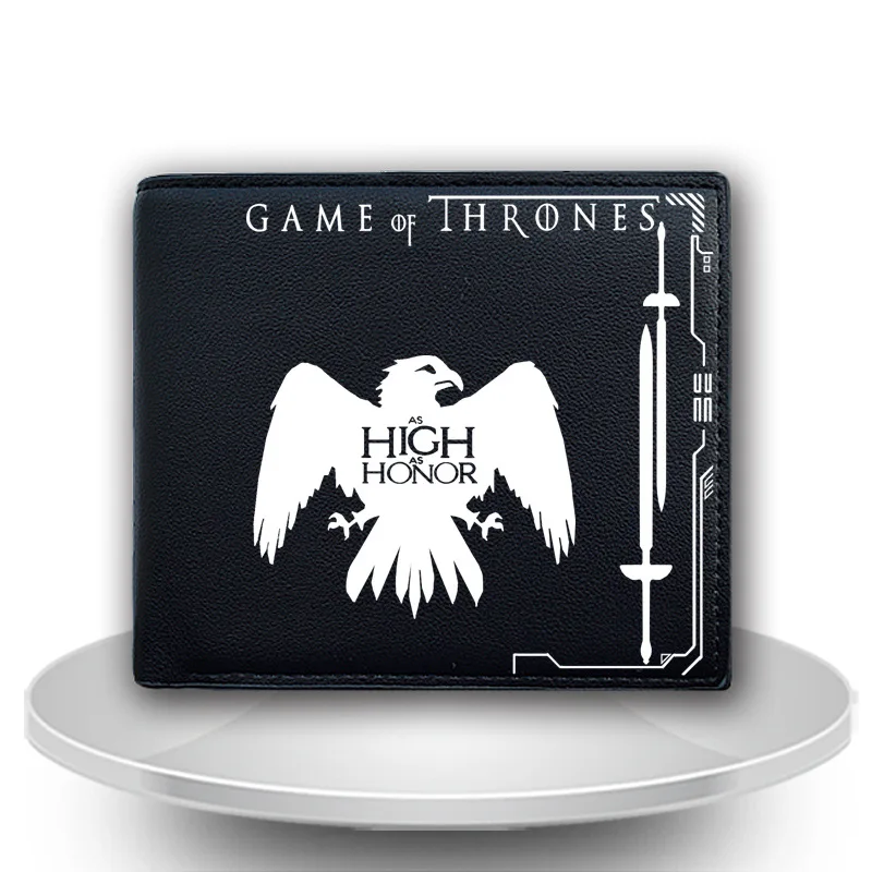 Cartera de cuero PU juego de tronos Marca y casa de Arryn carteras cortas juego de tronos monedero Anime dibujos animados monedero