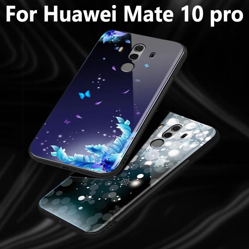 Для Huawei Mate 10 pro Модный чехол из закаленного стекла задняя крышка для Mate10 10pro чехлы