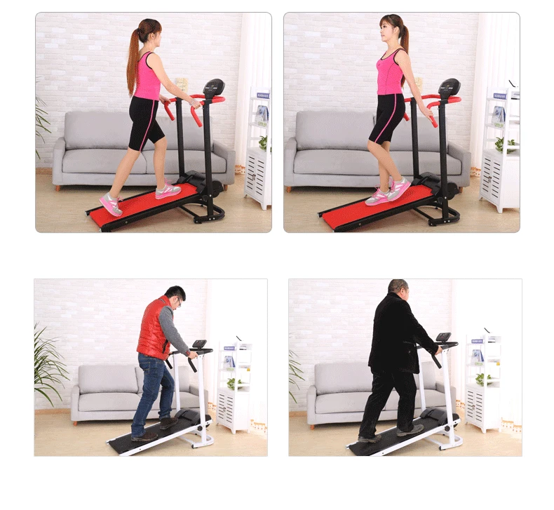  20%Mini Foldable Treadmill Household Walking Machine Mechanical Treadmill with Roller Monofunctiona