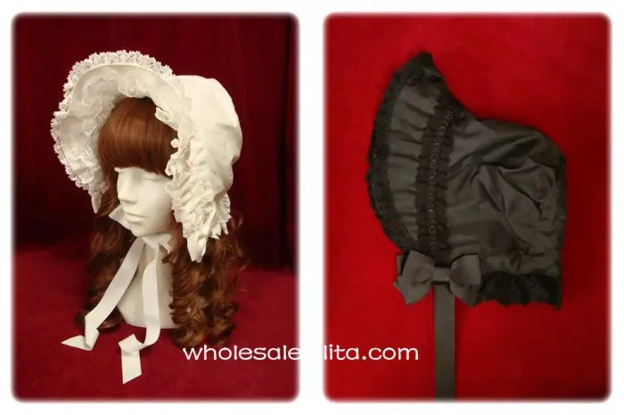 

Pure White Victorian Era Bonnets Lolita Headdress Head Wear