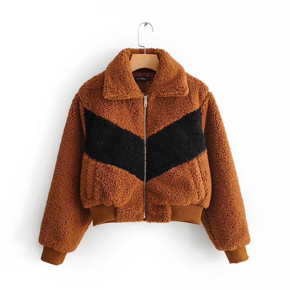 

Fall 2019 New Retro Lamb Furry Coloured Jacket with Thicker Coat and Loose Furry Short Top