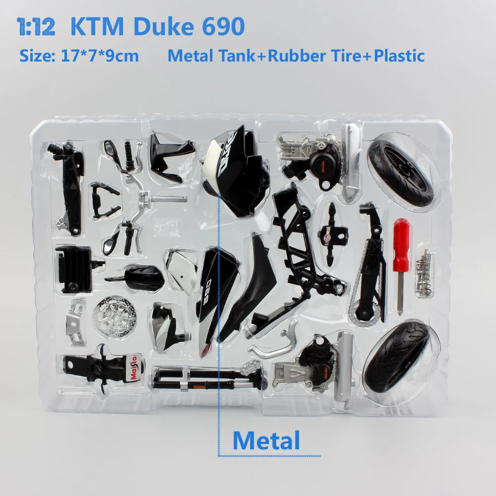 1:12 Масштаб ktm 690 duke DIY сборная линия Supermoto мини мотоцикл литый под давлением модель