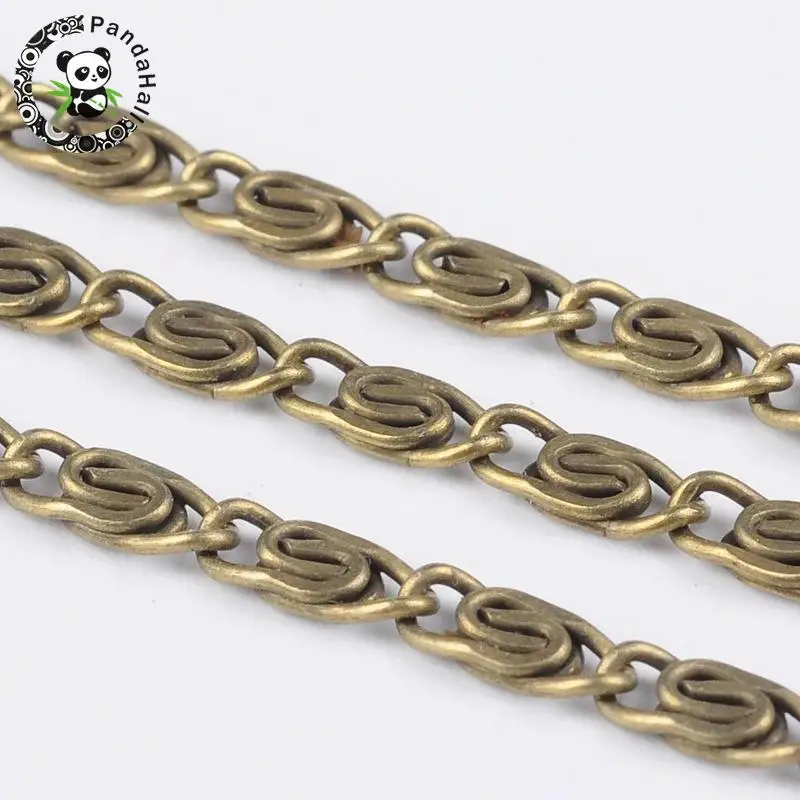 Myriad железная цепь, античный бронзовый цвет, на катушке, ссылка: 2,5 мм в ширину, 6,5 мм в длину, 100 м/в рулоне