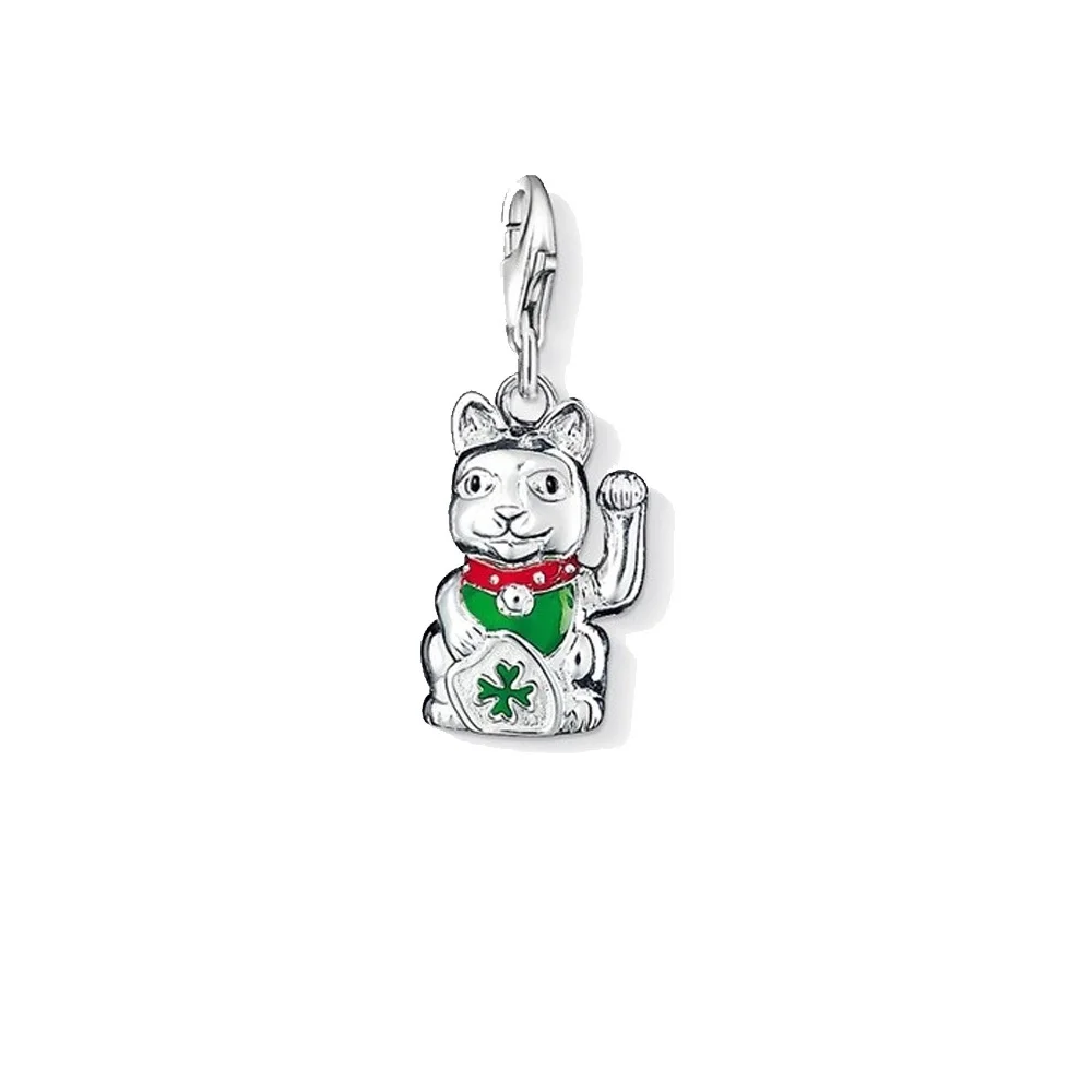 Серебряный белый кот удачи кошка подвеска для браслета модная счастливая