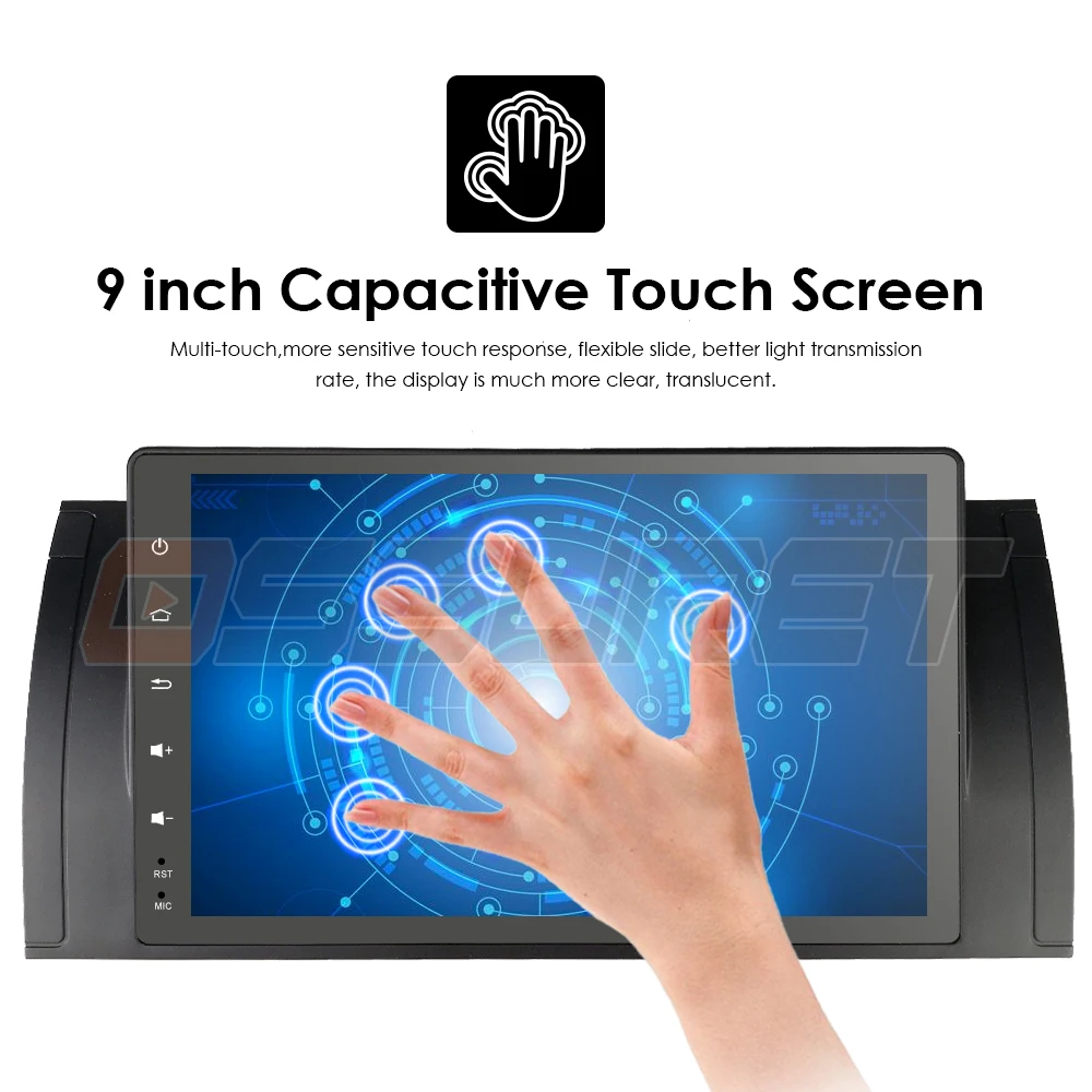 Top Ossuret 9 Inch 1024x600 IPS TouchScreen 1din Android 9.0 For BMW E39 E53 X5 Wifi 4G Bluetooth DVR RDS USB Sterring wheel control 15
