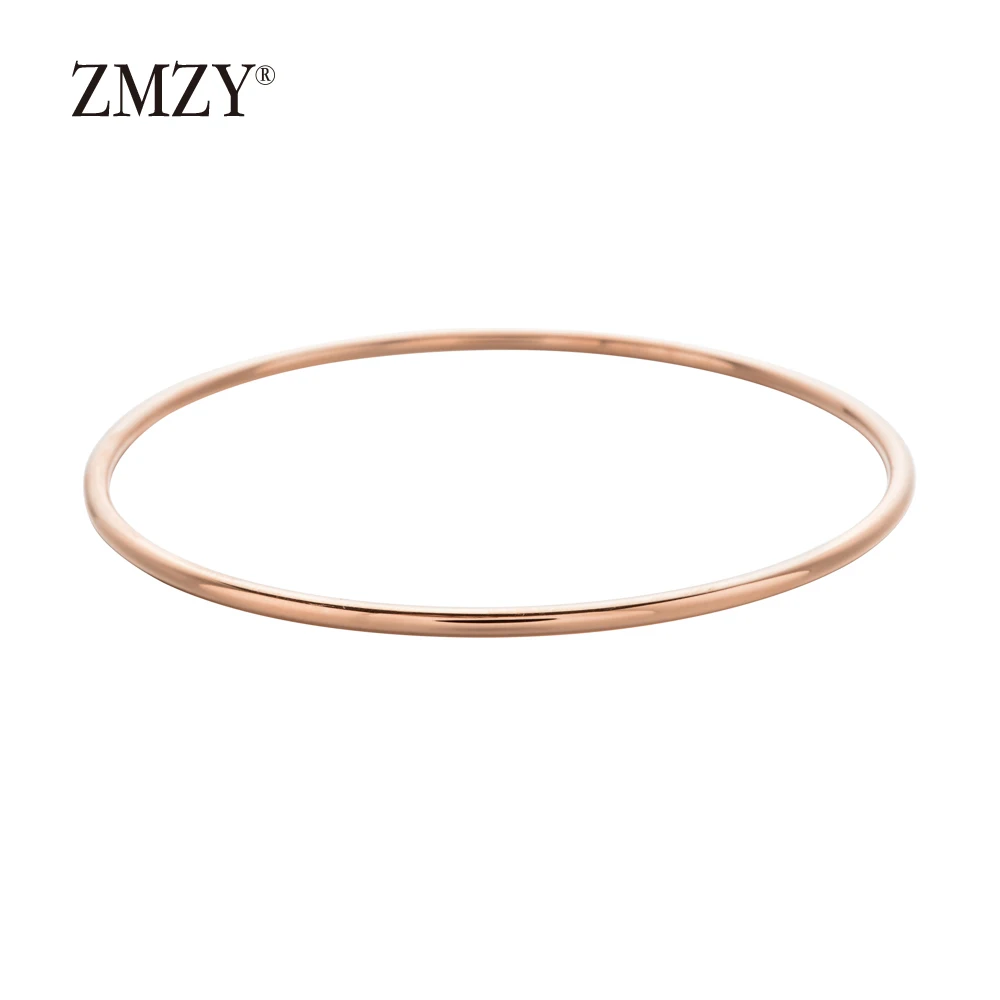 ZMZY Stainless Steel Classic Round Single Circle Bangle Simple Closed Thin Wire Charm Bracelets for Women Jewelry Gift - Image 6