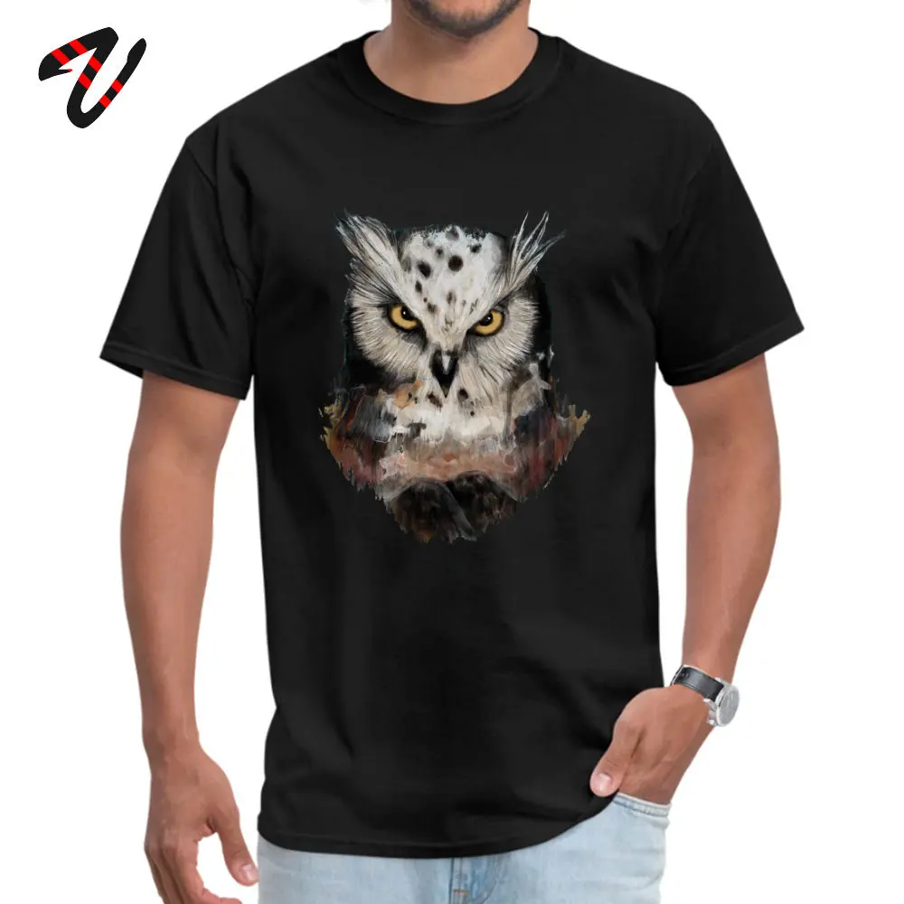 Prevailing Men T Shirt Round Neck Short Sleeve 100% Cotton Gift T Shirt Simple Style Top T-shirts Wholesale The owls are not what they seem -27055 black