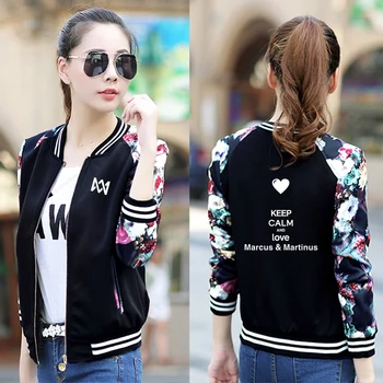 

Marcus & Martinus Baseball Jacket harajuku Streetwear Korean Style 2019 New Printed Funny New Casual Women Jacket