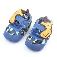Симпатичные Кожа Prewalker Животных Жираф Крючки и Петли Фантазии Детская Обувь Для Мальчиков и Девочек 0-15 Месяцев