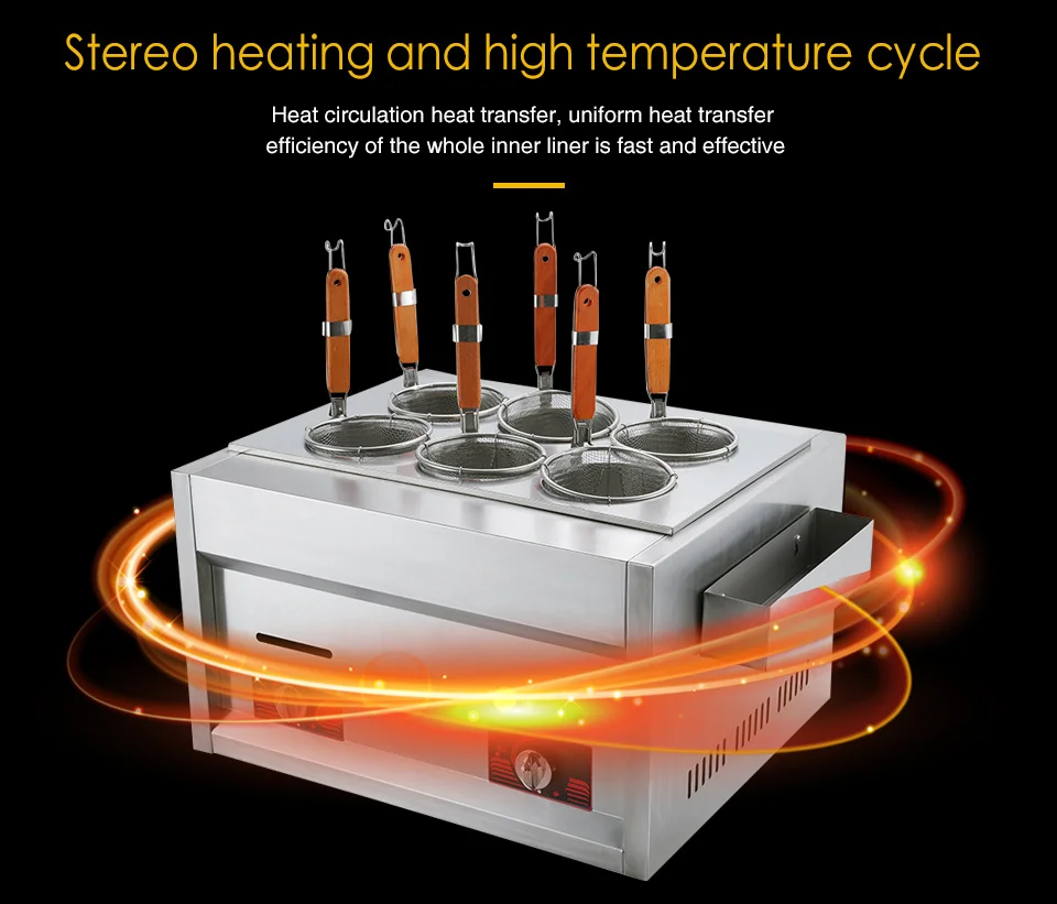 XEOLEO настольная паста плита газовая плита паста приготовления лапши машина Коммерческая 6 корзин из нержавеющей стали Паста котел плита