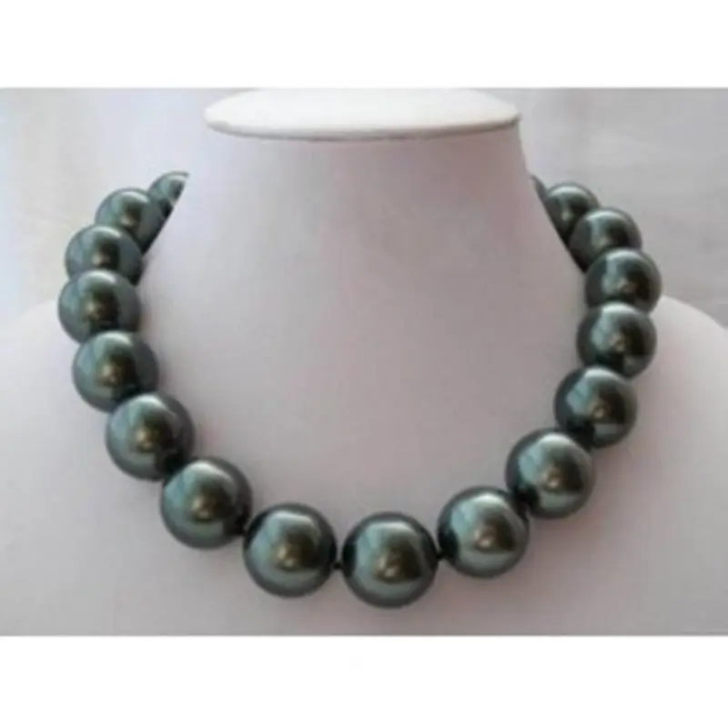 

FREE SHIPPING>>>@@ > New 20mm south sea black Shell Pearl Necklace AAA^^^@^Noble style Natural Fine jewe &