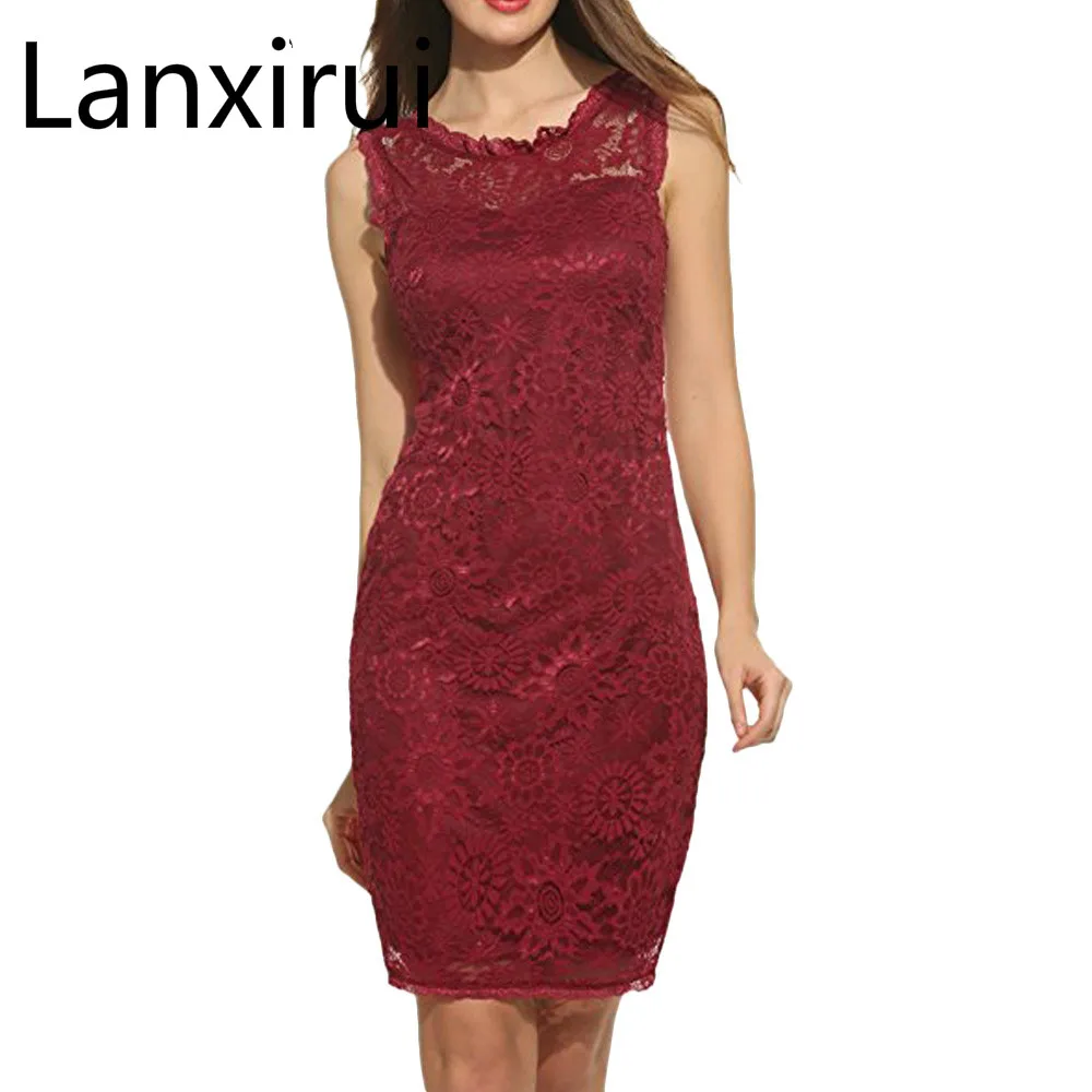 Lanxirui Fashion Dress Vestito Delle Donne O -Collo Delle Donne Senza Maniche In Pizzo Abiti Per Le Occasioni Speciali Oct Lanxirui Fashion Dress Vestito Delle Donne O -Collo Delle Donne Senza Maniche In Pizzo Abiti Per Le Occasioni Speciali Oct