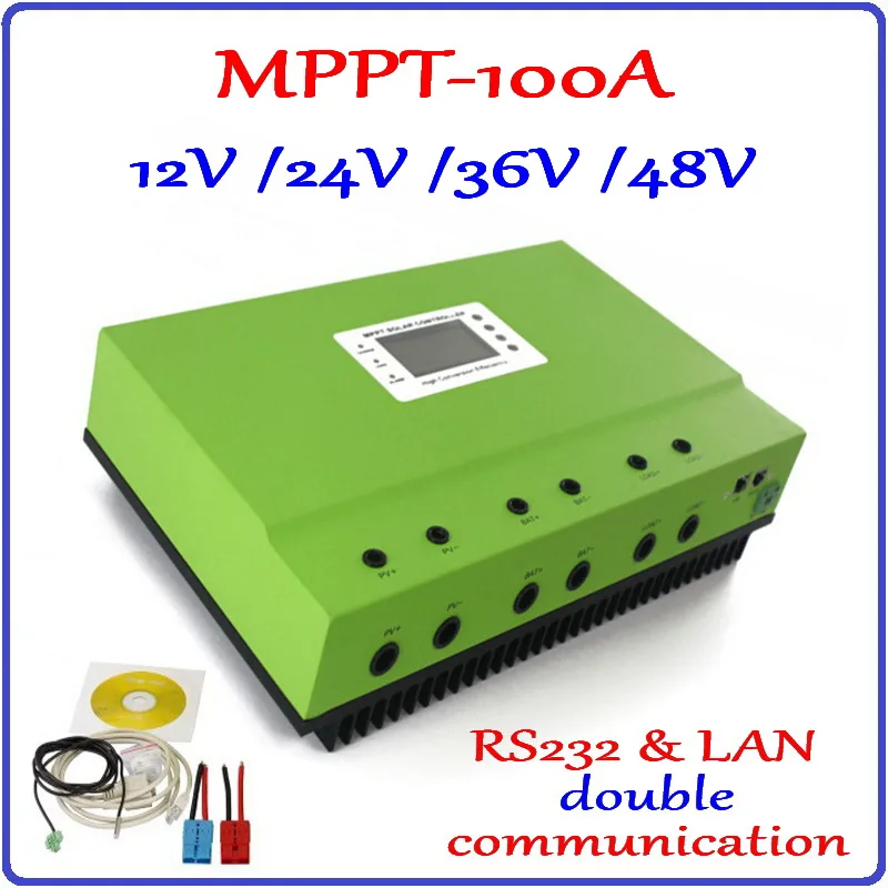 12V 24V 36V 48V Auto-work 100A MPPT Solar Charge Controller Max PV 150V Input with Big LCD Display RS232 and LAN communication 12V 24V 36V 48V Auto-work 100A MPPT Solar Charge Controller Max PV 150V Input with Big LCD Display RS232 and LAN communication