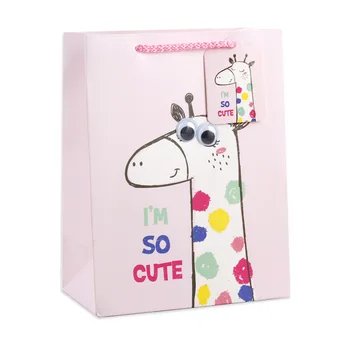

12pcs Creative 3D card cartoon cute gift packaging bags children day favor package with handle large clothing pocket