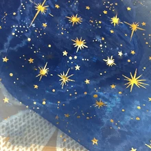 2m/lot Width 150cm Lace Glitter Hot Stamping Star Pattern Lace Patchwork Dress Skirt Wedding Party Decoration Material