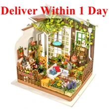 Robud Crianças Adulto DIY Doll House Modelo de Construção Do Jardim Casa De Bonecas Em Miniatura do Miller de Aprendizagem Educação Brinquedos Hobbies DG108