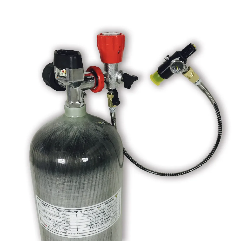 

2017 New High performance 9L sale 300bar 4500psi gas cylinder scuba diving equipment and valve and fill station and regulator-K