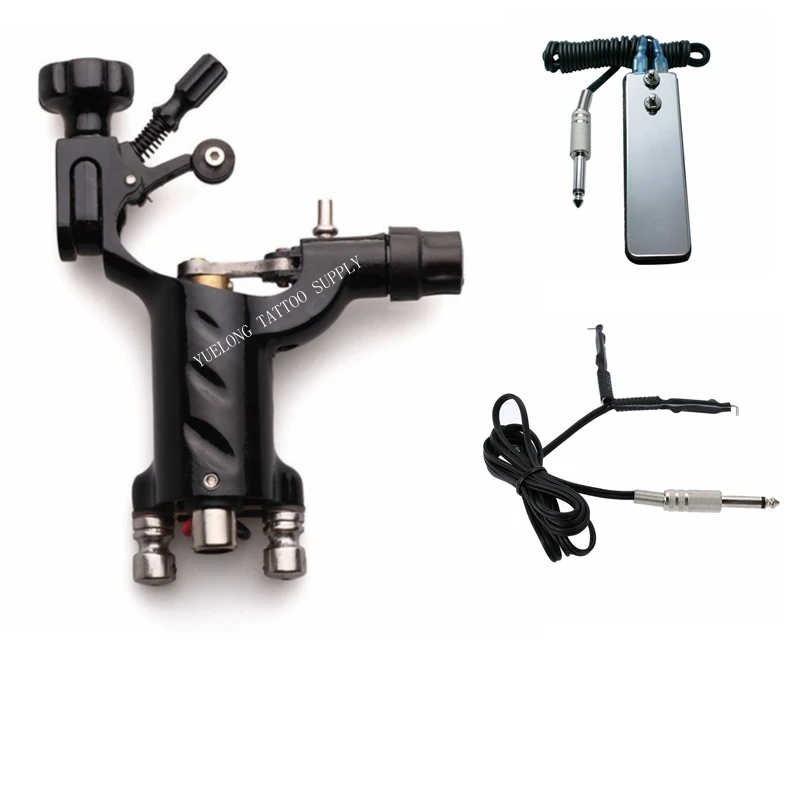 Kopen 1 stks Tattoo Machine Set clip cord pedaal schakelaar Dragonfly Rotary Tattoo Machine Shader Liner Diverse Tattoo Motor Gun Kits