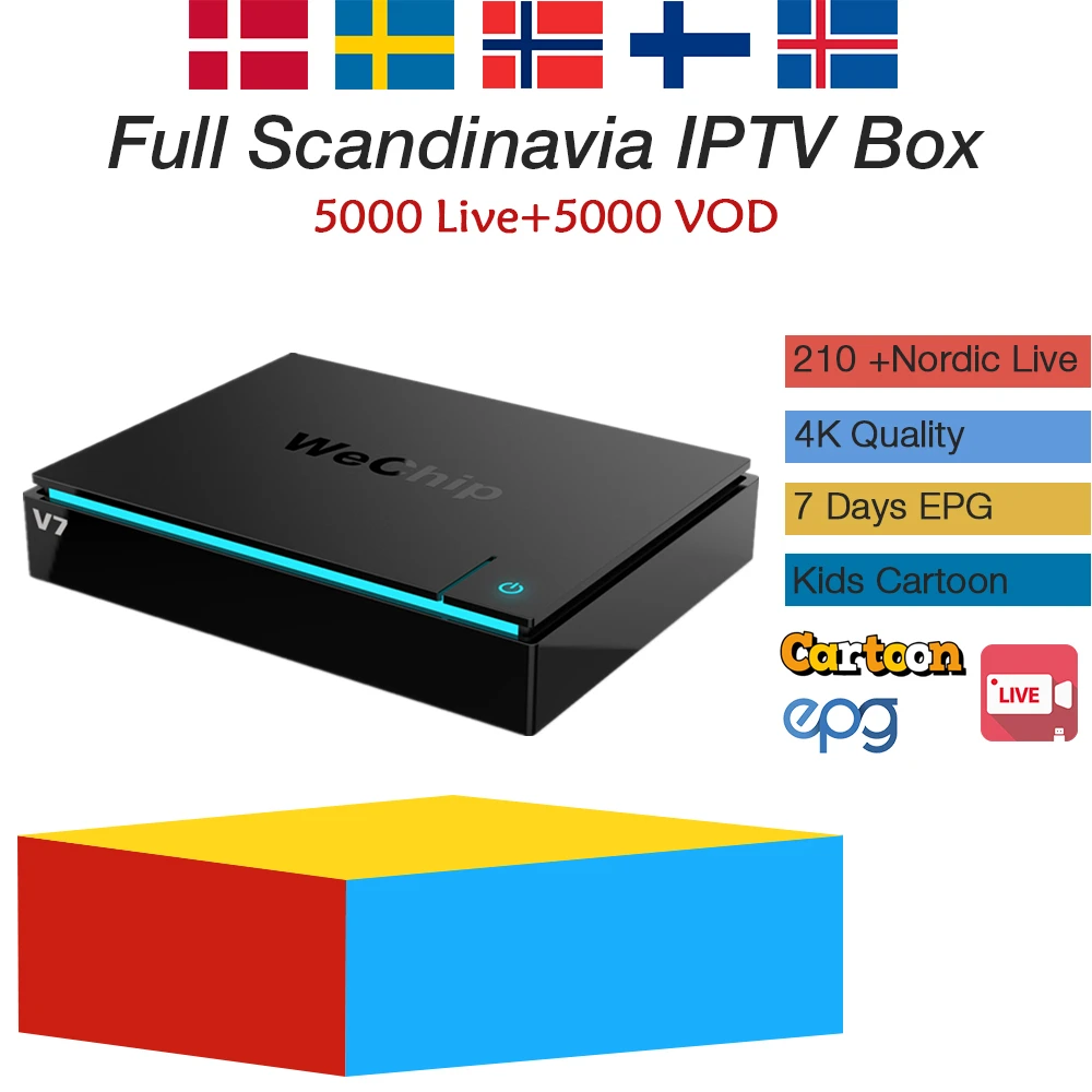 

Sweden IPTV box Android 7.1 TV Box Wechip V7 3G+32G +Sweden Arabic UK Germany Israel yes iptv over 6000+ TV iptv free shipping