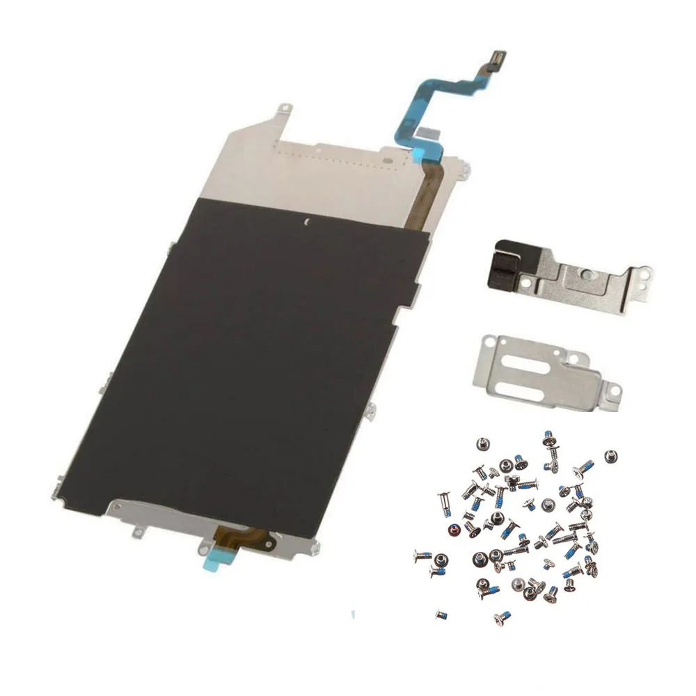 

Main Metal Shield LCD Screen Plate Frame Part + Ear Speaker and Home Button Brackets (Holders) + Screws for iPhone 6 Plus