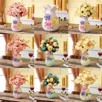 

European ceramic vase, home office tabletop decorations, beautiful flower craft vase