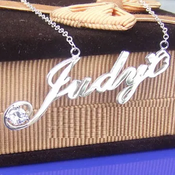 

Sterling silver custom name necklace to order your own letter necklace Christmas gift zircon necklace