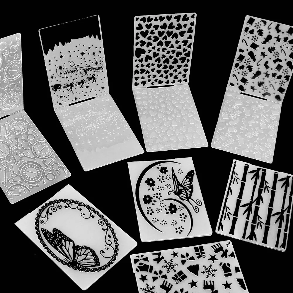 Kinds of Embossing Folders Plastic Scrapbooking For DIY Scrapbook Album Card Decorating Tool Crafts Card Paper Making Decoratio