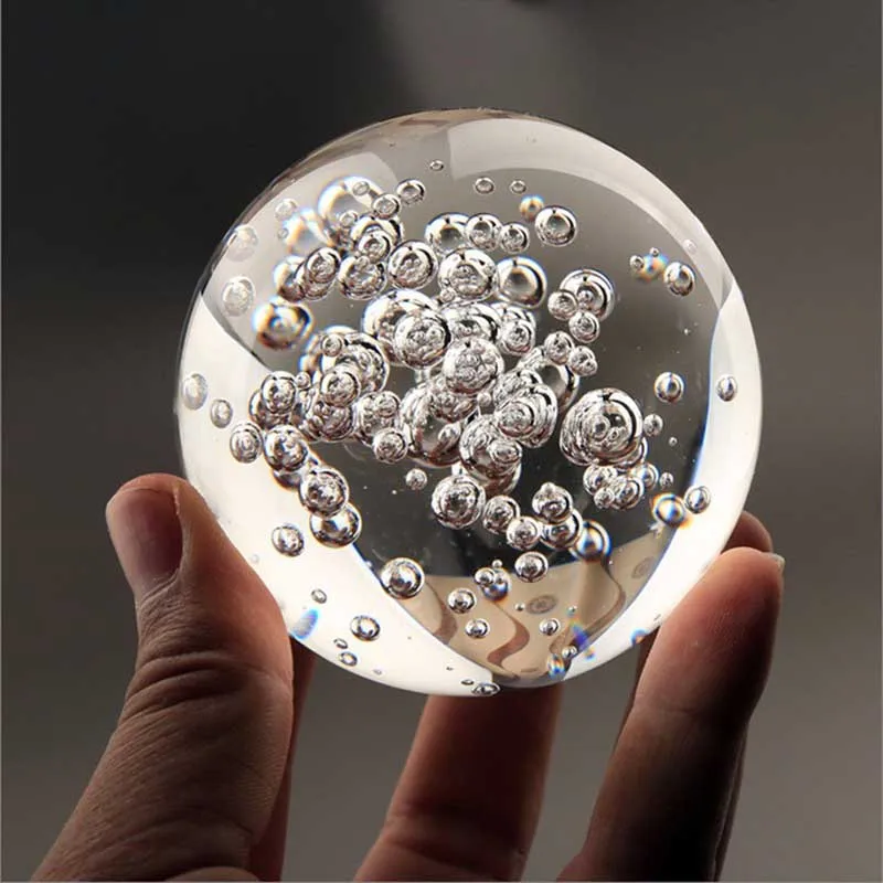 Crystal Indoor Fountains Bubbles Ball Crafts Home Water Fountain Decorative Glass Marbles Feng