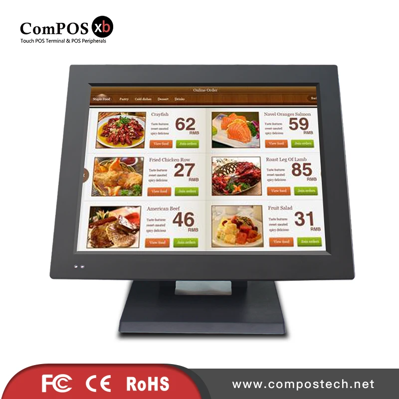 

Best POS System Bar Point of Sale Cash Registers 15 inch TFT LED Screen Touch Monitor Epos All In One Desktop Pos Equipment