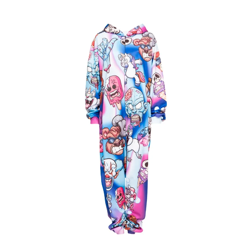 WHO CARES Women Loose Jumpsuits 3D Printing monsters holo One-Piece Outfits Casual Rompers Jumpsuits Hoodies Zipper Playsuits Women's Sets