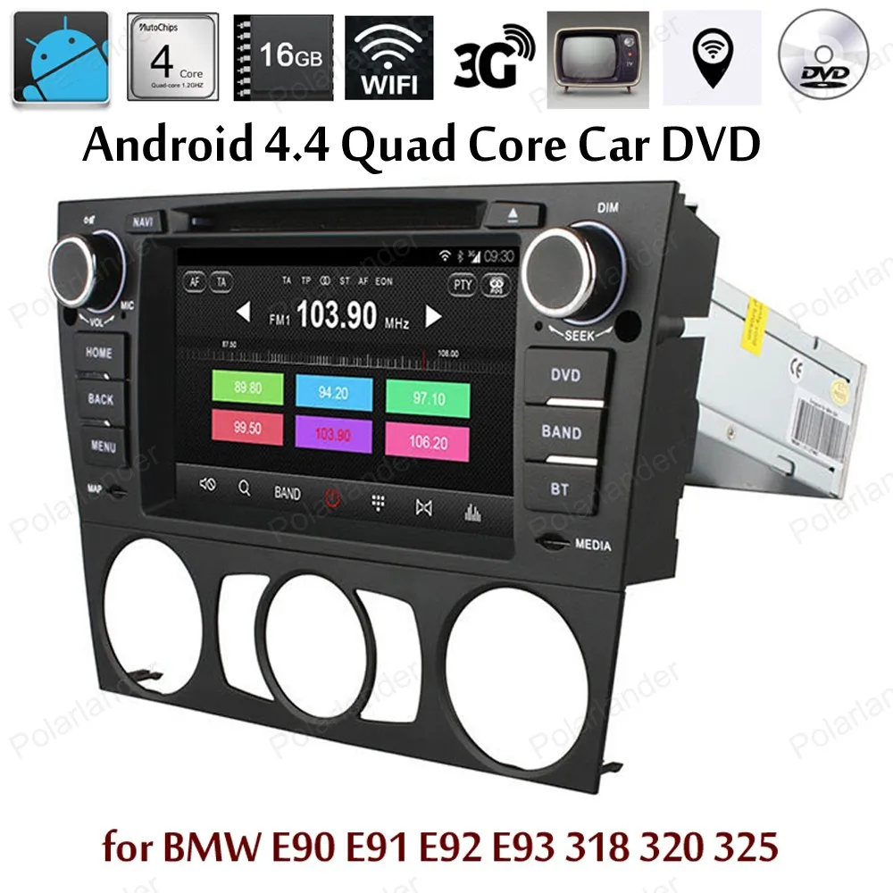 Android 4 автомобильный DVD четырехъядерный FM AM радио для B/MW/E90/E91/E92/E93/318/320/325 поддержка