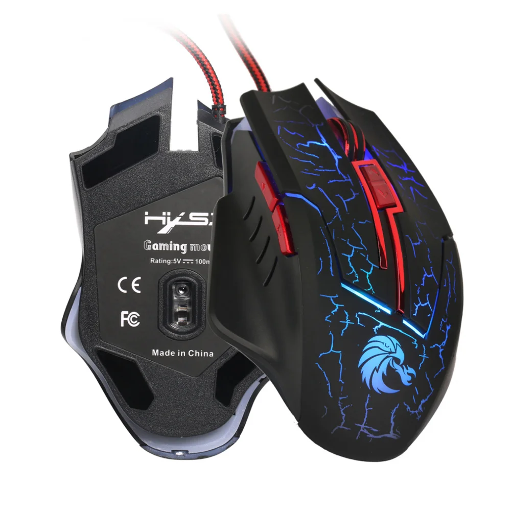 HXSJ Professional Wired Gaming Mouse 5600DPI Adjustable 6 Buttons Cable USB LED Optical Gamer Mouse For PC Computer Laptop Mice HXSJ Professional Wired Gaming Mouse 5600DPI Adjustable 6 Buttons Cable USB LED Optical Gamer Mouse For PC Computer Laptop Mice
