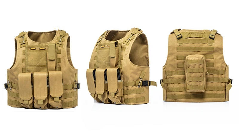 US ACU Airsoft Tactical Vest Adjustable Size Molle Combat Vest for Paintball - Цвет: sand