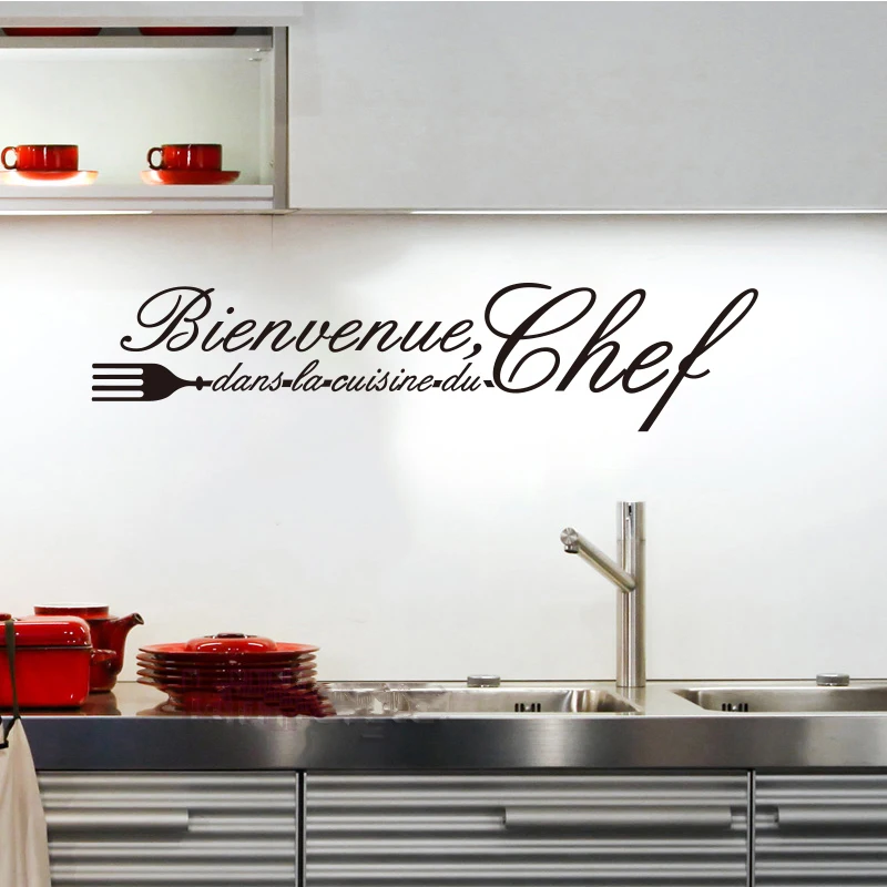 

Stickers French Cuisine Du Chef Vinyl Wall Decals Mural Wall Art Wallpaper for Kitchen Tile Home Decor House Decoration DD0287