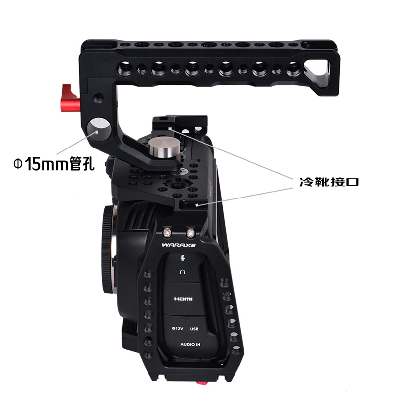 WARAXE BMPCC 4 K клетка с ручка NATO для Blackmagic карман Кино Камера установки микрофона