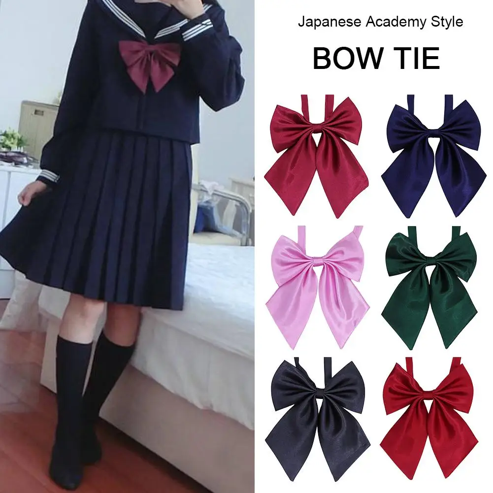 Японский стиль JK галстук-бабочка сплошной цвет для студенческой Формы Дамы угловой галстук-бабочка Лолита косплей Детская рубашка украшения на шею
