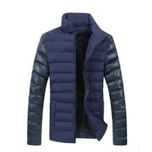 Новое зимнее пальто, плотное теплое хлопковое зимнее мужское Брендовое пальто, белое пуховое хлопковое пальто с воротником-стойкой, размер M-3XL