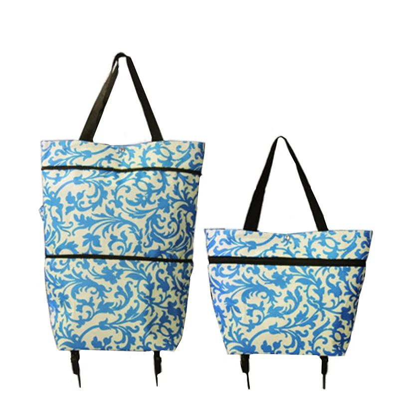 

XYLOBHDG Folding Portable Shopping Bags Buy Vegetables handbag High Capacity Shopping Food Organizer Trolley Bag and Wheels Bag