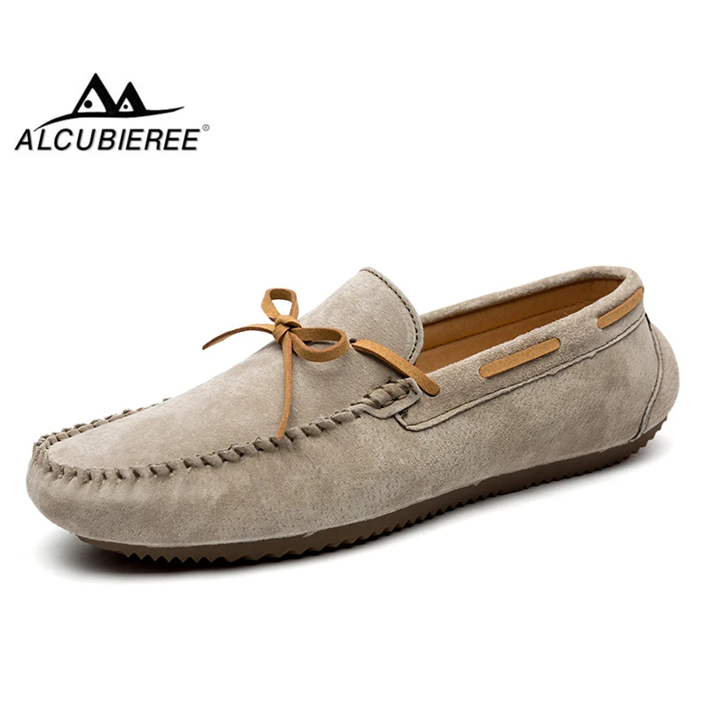 

ALCUBIEREE Mens Fashion Loafers Cow Suede Leather Moccasins Men Casual Driving Shoes Comfort Slip on Flats Shoes Zapatos Homme