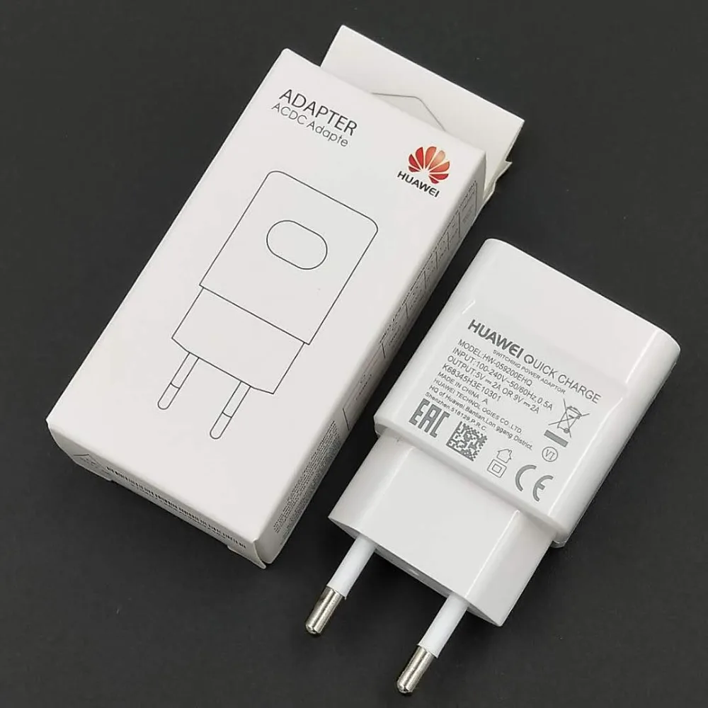 Оригинальное быстрое зарядное устройство Huawei 18 Вт ЕС USB адаптер для быстрой