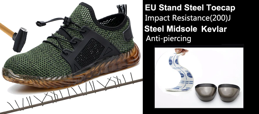 LUFUMA/неубиваемая обувь Райдера для мужчин и женщин; рабочие ботинки со стальным носком; дышащие рабочие кроссовки с прокалыванием