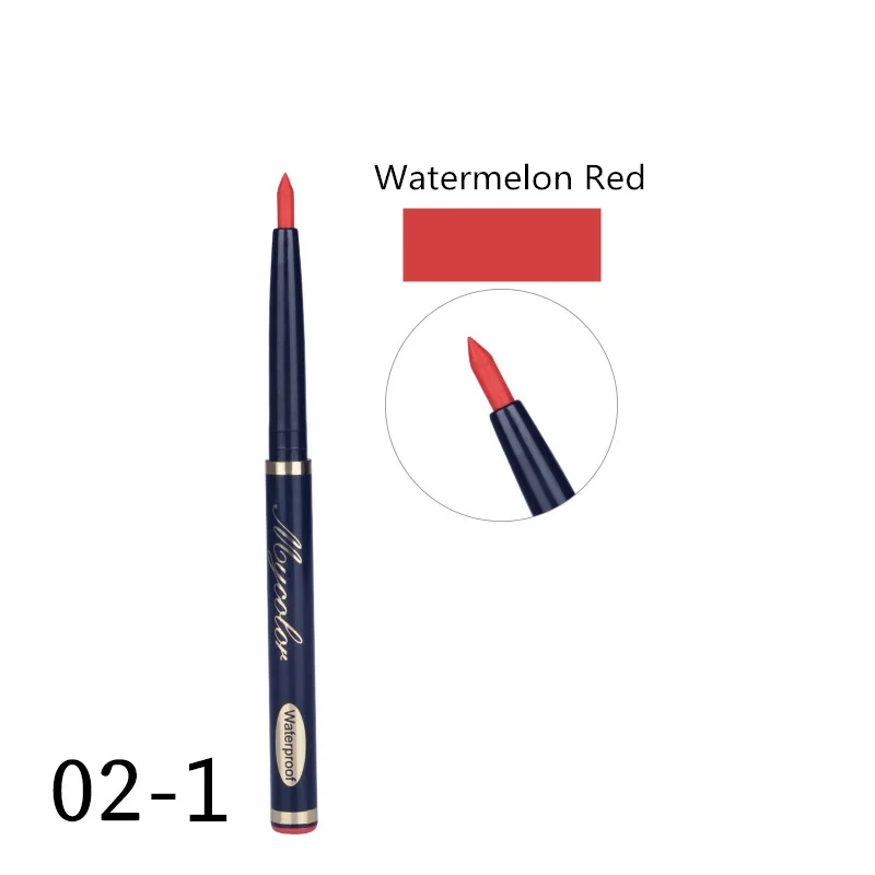 Высокое качество, макияж водостойкий блеск для губ, карандаш для губ, стойкий автоматический матовый Лучший Карандаш для губ, контур для губ, косметический инструмент - Цвет: 2 Watermelon Red