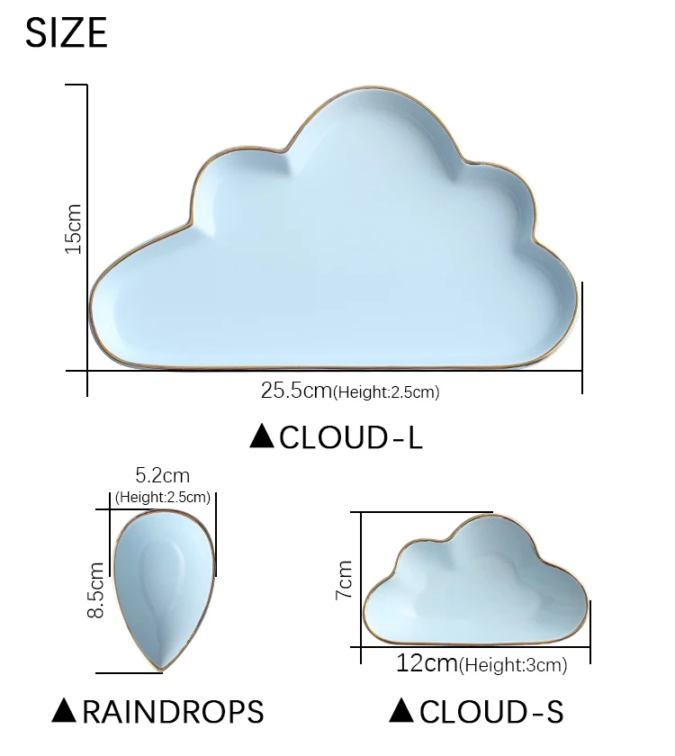 Весь Керамика Couds дождевыми каплями-неправильной формы Керамика кастрюля тарелка для фруктов блюдо, тарелка Чай десерт обеденная тарелка, столовая посуда набор