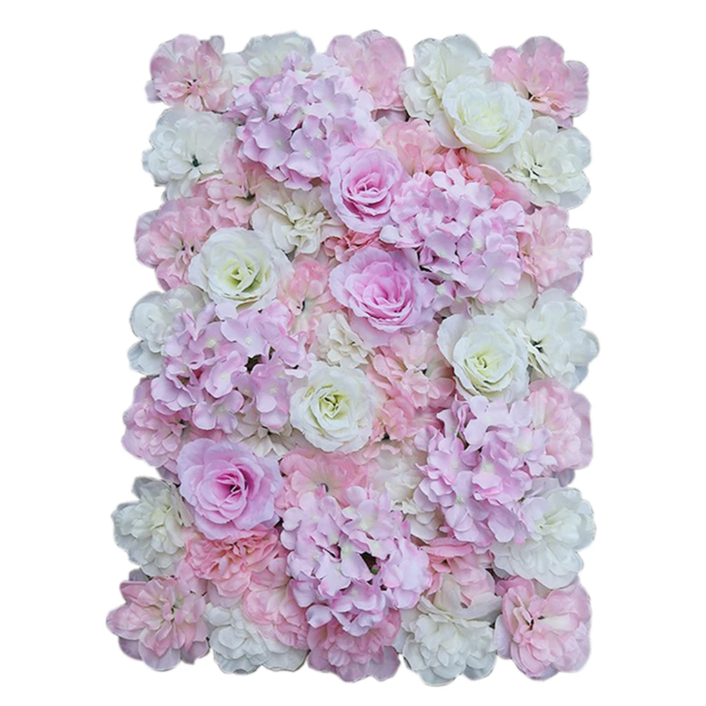 Artificial Rose Flower Wall Panels- Hanging Ornaments for Wedding Venue, Party Backdrops DIY Art Decorations, 16×24inch