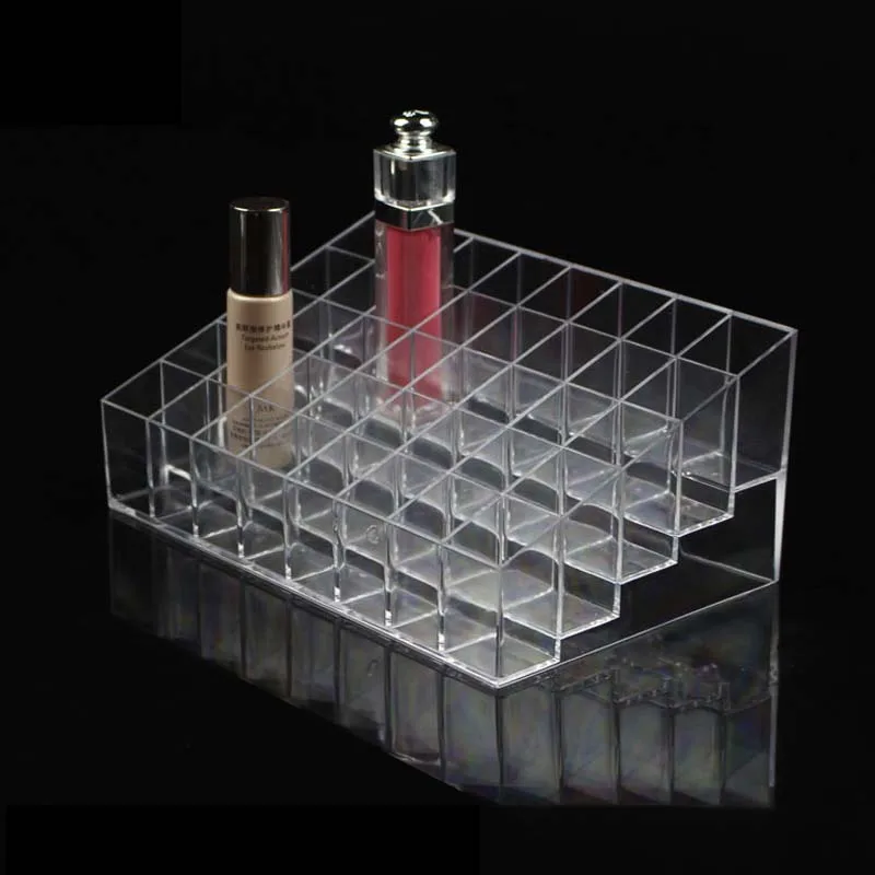 

Clear Plastic 36/40 slot Makeup organizer Lipstick Storage box Cosmetic Storage Lip Gloss Organizer Holder Lipstick Display rack