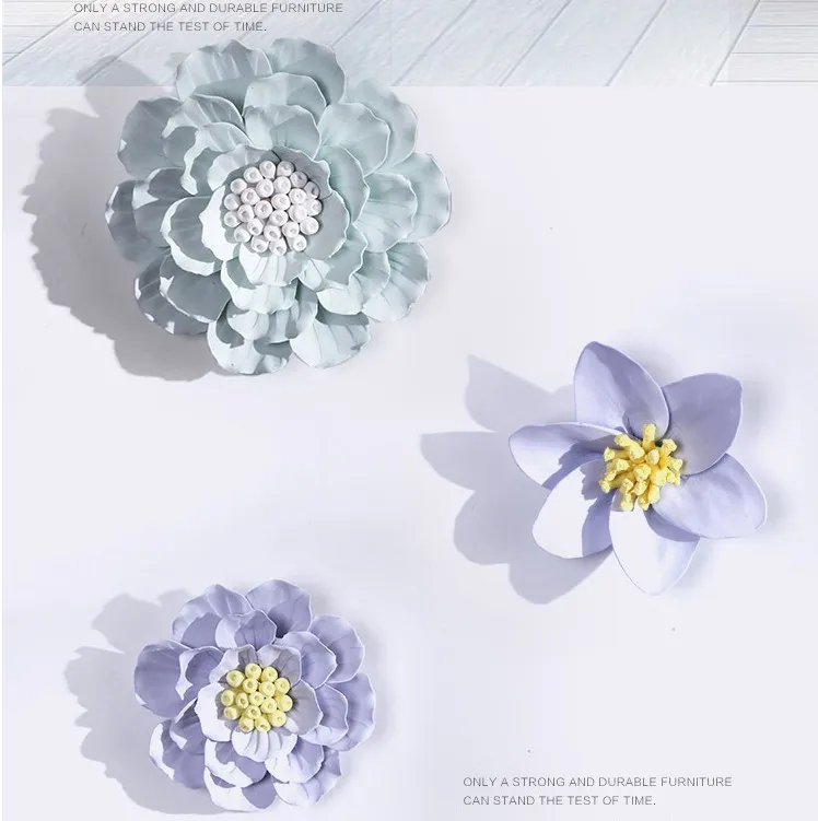 Ceramic Wall Decoration Hanging Hook Decor Sticker Lotus Ceramic Wall Decoration Hanging Hook